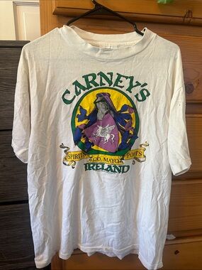 90’s Vintage Carney's Ireland Graphic Tee with Colorful Crest